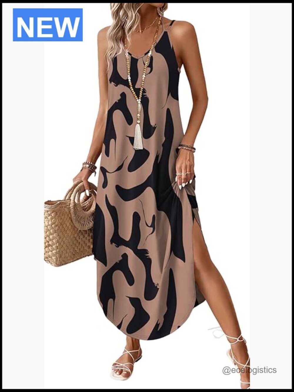 Women's Maxi Dress Boho Halter Neck Sundress Vacation Travel Outfit